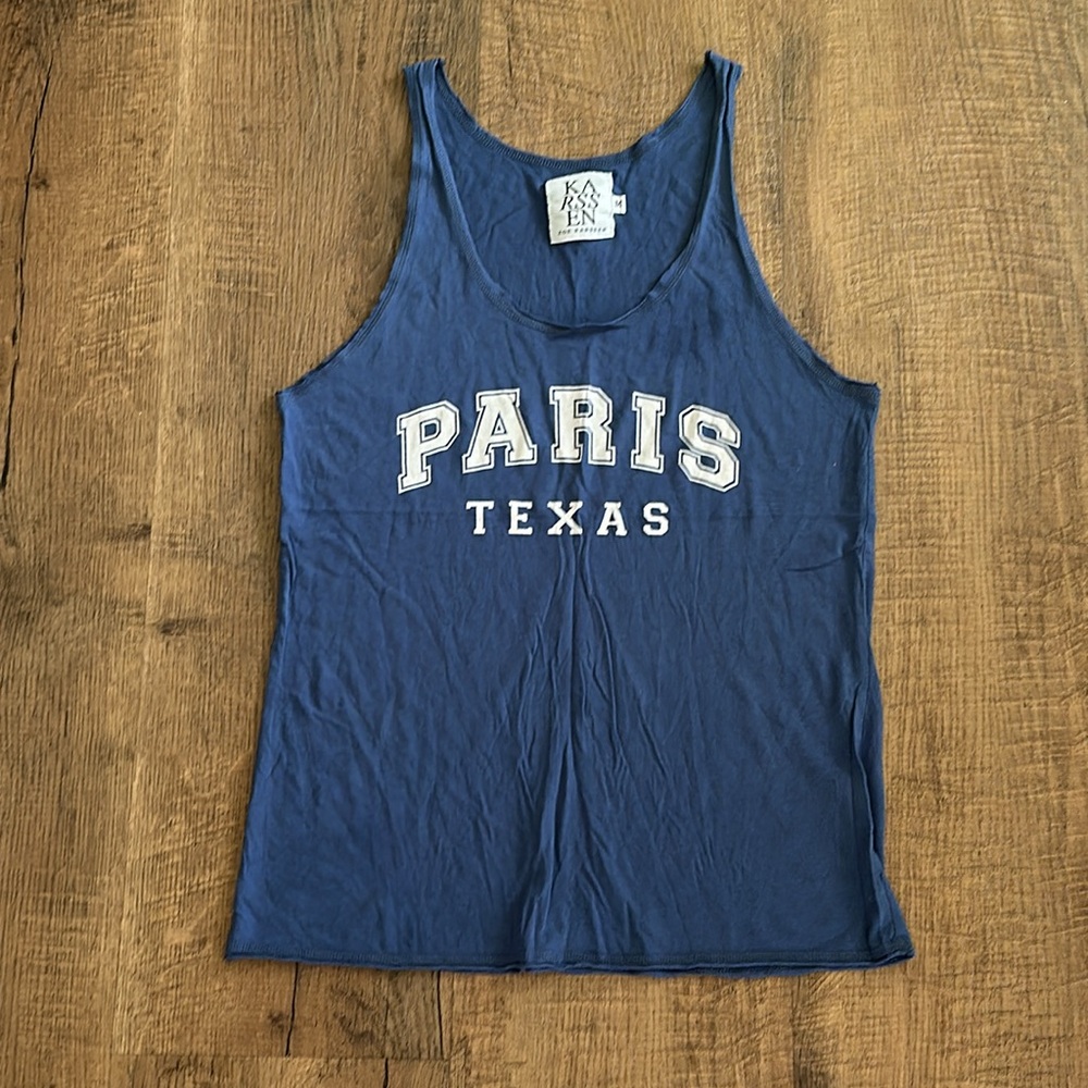 Paris Texas Modal Cotton mix Tank top size Medium Karssen Zoe Karssen Navy Blue
